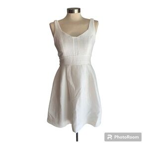 SugarLips Fit and Flare White Sleeveless Dress